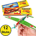 Decopatent Decopatent® - 12 Stuks Foam Vliegtuigen - Uitdeelcadeautjes - Fighter Gliders Foam vliegtuig - Zweefvliegtuigen - Mix soorten