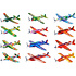 Decopatent Decopatent® - 12 Stuks Foam Vliegtuigen - Uitdeelcadeautjes - Fighter Gliders Foam vliegtuig - Zweefvliegtuigen - Mix soorten