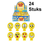 Decopatent 24 STUKS - MIX Smiley Ballon Hoofden - Maak je eigen Smiley Ballon Hoofd - Uitdeelcadeautjes - Traktatie voor Jongens en Meisjes