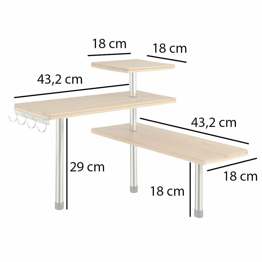 Gerimport Doucherek - Staand of hangend hoek rekje voor de douche - 27x20x36cm