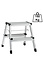 Decopatent Decopatent® Huishoudtrap Keukentrap - Met 2 Treden - Aluminium - Huishoudladder Inklapbaar - Trapladder Opvouwbaar - Anti-Slip