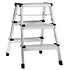 Decopatent Decopatent® Huishoudtrap Keukentrap - Met 3 Treden - Aluminium - Huishoudladder Inklapbaar - Trapladder Opvouwbaar - Anti-Slip