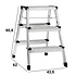 Decopatent Decopatent® Huishoudtrap Keukentrap - Met 3 Treden - Aluminium - Huishoudladder Inklapbaar - Trapladder Opvouwbaar - Anti-Slip