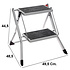 Decopatent Decopatent® Huishoudtrap Keukentrap - Met 2 Treden - Metaal - Huishoudladder Inklapbaar - Trapladder Opvouwbaar - Anti-Slip