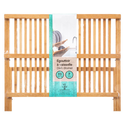 Decopatent Decopatent® Afdruiprek voor Afwas - Bamboe - Hout - Inklapbaar Afdruiprek - Afwasrekje voor 19 borden & glazen - Druiprek