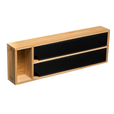 Decopatent Decopatent® Keuken Foliedispenser voor 2 Rollen folie - 1 opbergvak - Keukenlade Folie dispenser voor aluminium & huishoudfolie