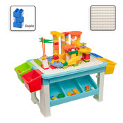 Decopatent Decopatent® - Speeltafel met bouwplaat (geschikt voor Duplo® blokken) en vlakke kant. Kindertafel met 7 Opbergbakken - Bouwtafel