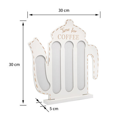 Decopatent Decopatent® - Capsulehouder Dolce Gusto - Koffiepot Design - Capsule houder voor dolce gusto koffie cups - Cuphouder - Wit