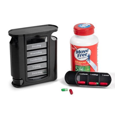 Decopatent Decopatent® Medicijndoos 7 dagen met 4 vakken per dag - Nederlands - Pillendoos voor een week - medicijnbox / pillen organizer