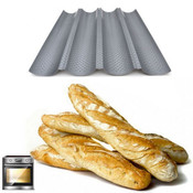 Decopatent Decopatent® Stokbroodvorm - Bakvorm voor Stokbrood - 4 rijen - Baguette bakvorm - Stokbroodvorm patisse - 38 x 33 x 2 Cm