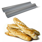 Decopatent Decopatent® Stokbroodvorm - Bakvorm voor Stokbrood - 2 rijen - Baguette bakvorm - Stokbroodvorm patisse - 38 x 16.5 x 2 Cm