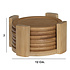 Decopatent Decopatent® 6 Delige Ronde Onderzetters Set - Bamboe - Incl Onderzetter Houder - Bamboo Hout - 6 Stuks onderzetters met houder
