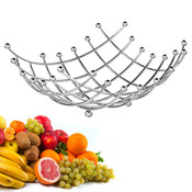 Decopatent Decopatent® Design Fruitschaal Vierkant - Schaal voor fruit - Design Fruitmand - Metaal - Afm: 31 x 31 x 14 Cm - Zilver