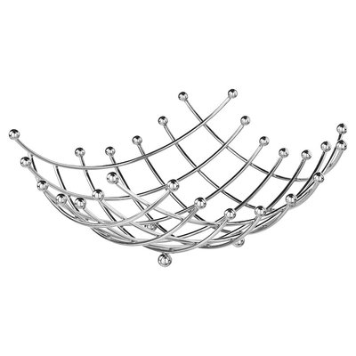 Decopatent Decopatent® Design Fruitschaal Vierkant - Schaal voor fruit - Design Fruitmand - Metaal - Afm: 31 x 31 x 14 Cm - Zilver