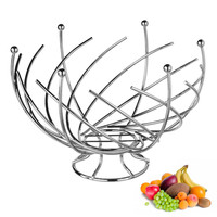 Decopatent Decopatent® Design Fruitschaal Rond - Schaal voor fruit - Ronde Design Fruitmand - Metaal - Afm: 30 x 30 x 21 Cm - Zilver