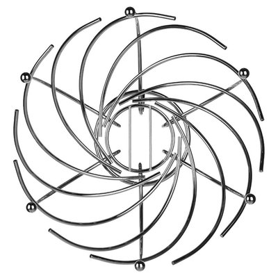 Decopatent Decopatent® Design Fruitschaal Rond - Schaal voor fruit - Ronde Design Fruitmand - Metaal - Afm: 30 x 30 x 21 Cm - Zilver