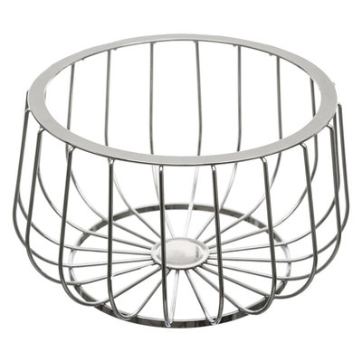Decopatent Decopatent® Design Fruitschaal Rond - Schaal voor fruit - Ronde Design Fruitmand - Metaal - Afm: 25 x 35 x 14 Cm - Zilver