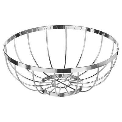 Decopatent Decopatent® Design Fruitschaal Rond - Schaal voor fruit - Ronde Design Fruitmand - Metaal - Afm: 31 x 31 x 12.5 Cm - Zilver