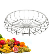 Decopatent Decopatent® Design Fruitschaal Rond - Schaal voor fruit - Ronde Design Fruitmand - Metaal - Afm: 33 x 33 x 7 Cm - Zilver