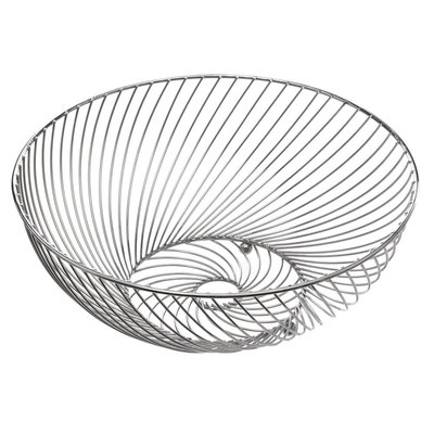 Decopatent Decopatent® Design Fruitschaal Rond - Schaal voor fruit - Ronde Design Fruitmand - Metaal - Afm: 30.5 x 30.5 x 12 Cm - Zilver