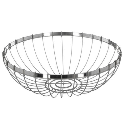 Decopatent Decopatent® Design Fruitschaal Rond - Schaal voor fruit - Ronde Design Fruitmand - Metaal - Afm: 30 x 30 x 10.5 Cm - Zilver