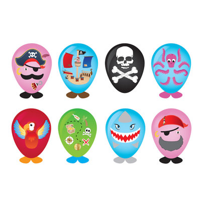 Henbrandt 24 STUKS - MIX Dieren Piraten Ballon Hoofden - Maak je eigen Dieren Ballon Hoofd - Uitdeelcadeautjes - Traktatie voor Jongens
