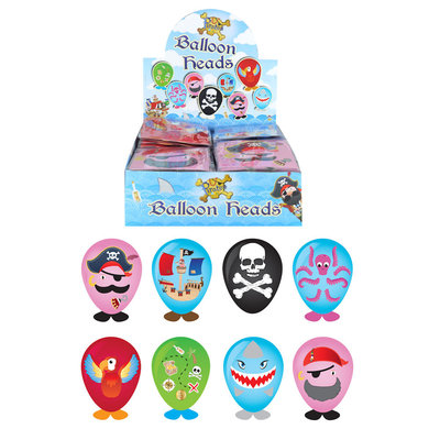 Henbrandt 24 STUKS - MIX Dieren Piraten Ballon Hoofden - Maak je eigen Dieren Ballon Hoofd - Uitdeelcadeautjes - Traktatie voor Jongens