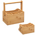 Decopatent Decopatent® Bestek Organizer - Bamboe hout - 4 vakken - Keuken bestekorganizer met handgreep - bestek houder 4 vakken