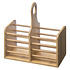 Decopatent Decopatent® Bestek Organizer - Bamboe hout - 2 grote vakken - Keuken bestekorganizer met handgreep - bestek houder 2 vaks