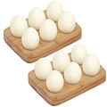 Decopatent Decopatent® Eihouder - Eieren houder voor 6 stuks eieren - Bamboe Hout - Egg organizer - Eihouder voor koelkast
