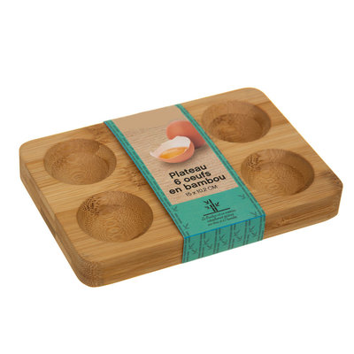 Decopatent Decopatent® Eihouder - Eieren houder voor 6 stuks eieren - Bamboe Hout - Egg organizer - Eihouder voor koelkast