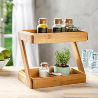 Decopatent Decopatent® 2 Laags Keuken Opbergrek - Staand rek 2 etages - Keukenrek - Bamboe Hout - Etagere rek - Kruidenrek - Keuken Organizer