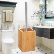 Decopatent Decopatent® Toiletborstel met houder - Bamboe Hout - WC borstel met houder - Staande Toiletborstelhouder - Vrijstaand