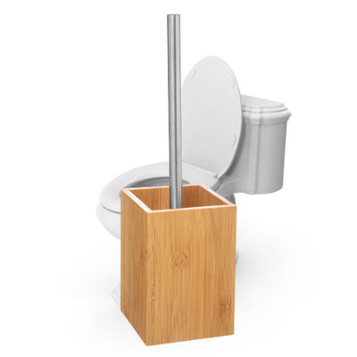 Decopatent Decopatent® Toiletborstel met houder - Bamboe Hout - WC borstel met houder - Staande Toiletborstelhouder - Vrijstaand