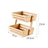 Decopatent Decopatent® 2 Laags Dubbele Fruitschaal - Bamboe hout - Staande Fruitmand etagere - Afm: 32 x 19.5 x 23 Cm.