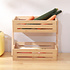 Decopatent Decopatent® 2 Laags Dubbele Fruitschaal - Bamboe hout - Staande Fruitmand etagere - Afm: 32 x 19.5 x 23 Cm.