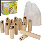 Cepewa Decopatent® Kubb werpspel - behendigheidsspel - Houten buitenspel - Scandinavisch werpspel van hout - 2 tot 4 Spelers