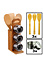 Decopatent Decopatent® Keuken Spatelset en Magnetische Kruidenpotjes op Bamboe houder - 3x Kruidenpotjes en 3x Houten Spatels