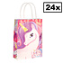 Henbrandt Decopatent® 24 STUKS Unicorn / Eenhoorn Traktatie Uitdeel papieren zakjes met handvat - Traktaitezakjes voor uitdeelcadeautjes