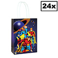 Decopatent Decopatent® 24 STUKS Superhelden Traktatie Uitdeel papieren zakjes met handvat - Super Hero Traktaitezakjes voor uitdeelcadeautjes