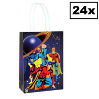 Henbrandt Decopatent® 24 STUKS Superhelden Traktatie Uitdeel papieren zakjes met handvat - Super Hero Traktaitezakjes voor uitdeelcadeautjes