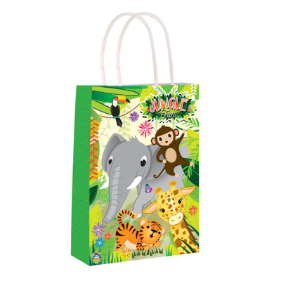 Henbrandt Decopatent® 24 STUKS Jungle Traktatie Uitdeel papieren zakjes met handvat - Oerwoud Traktaitezakjes voor uitdeelcadeautjes