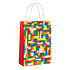 Henbrandt Decopatent® 24 STUKS Bouwstenen Traktatie Uitdeel papieren zakjes met handvat - Bricks Traktaitezakjes voor uitdeelcadeautjes