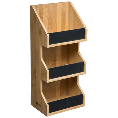 Decopatent Decopatent® 3 Laags Keuken Opbergrek - Staand rek 3 etages - Keukenrek - Bamboe Hout - Etagere rek - Kruidenrek - Keuken Organizer