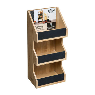 Decopatent Decopatent® 3 Laags Keuken Opbergrek - Staand rek 3 etages - Keukenrek - Bamboe Hout - Etagere rek - Kruidenrek - Keuken Organizer