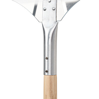 Decopatent Decopatent® Pizzaschep - Vierkante pizzaschep met lang houten Handvat (80cm) - Pizzaspatel Hout / Rvs metaal - VIERKANT