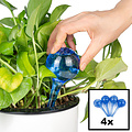 Decopatent Decopatent® 4 Stuks - Waterdruppelaar voor Planten - Watergever - Glas - Waterbollen - Watergeefsysteem - Plantenbollen - Blauw