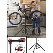 Decopatent Fiets Montagestandaard - 360° draaibaar - In Hoogte verstelbaar + Gereedschapsbakje & Stuurhouder - Fietsstaander / Ophangsysteem - Fiets montage reparatie standaard - Voor Racefiets, Mtb, Mountainbike, Fietsen - Montage standaard Fiets - Decopatent®