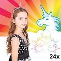 Decopatent Decopatent® Uitdeelcadeaus 24 STUKS Unicorn / Eenhoorn Tiara Diadeem - Traktatie Uitdeelcadeautjes voor kinderen - Traktaties