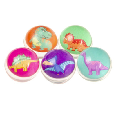 Decopatent Decopatent® Uitdeelcadeaus 50 STUKS Dino / Dinosaurus Stuiterballen Ø3.2 Cm - Traktatie Uitdeelcadeautjes voor kinderen - Speelgoed